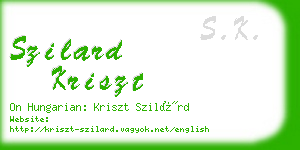 szilard kriszt business card